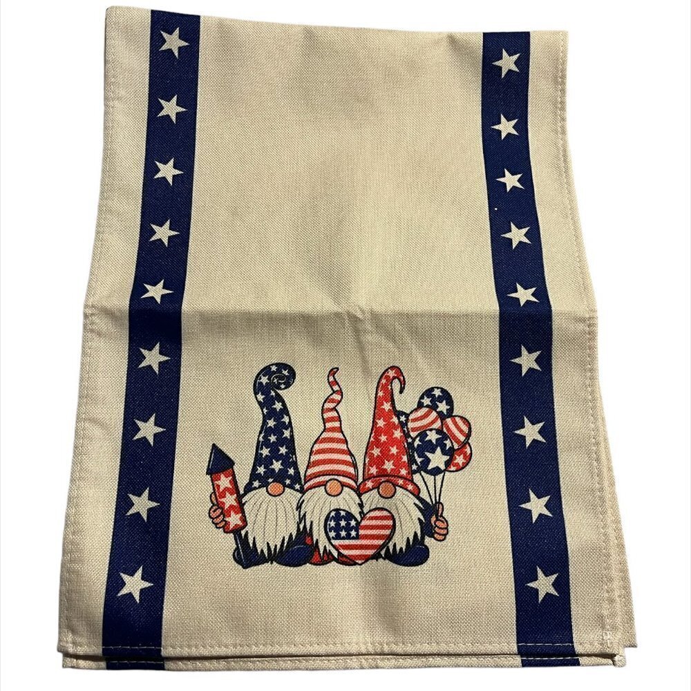 Adorable Patriotic Gnome Table Runner NWOT